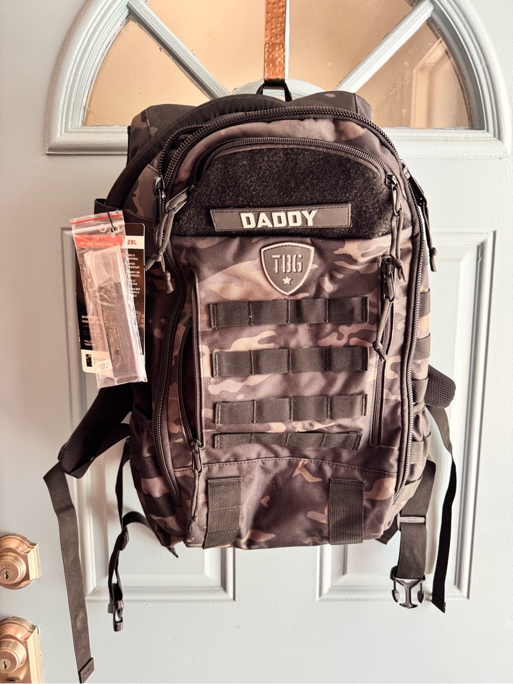 TBG Daddy Tactical Camo Backpack - Black/Camo